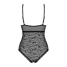 Кружевное боди с доступом Obsessive 818-TED-1 teddy S/M, черное