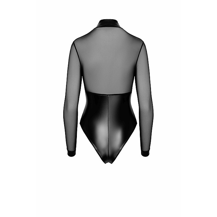 Боді Noir Handmade F321 Edge wetlook and mesh body with rings - 3XL