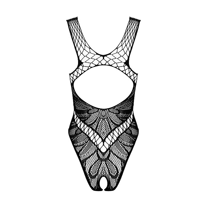 Бодістокінг з вирізами Obsessive B138 teddy S/M/L, black, з доступом