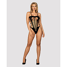 Бодистокинг с поперечными вырезами Obsessive B122 teddy S/M/L, черный