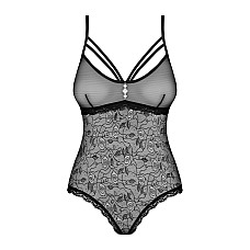 Кружевное боди с доступом Obsessive 818-TED-1 teddy L/XL, черное