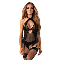 Боді Obsessive Dominna crotchless teddy L/XL