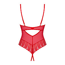 Боди с доступом Obsessive Ingridia crotchless teddy M/L, красное, открытая грудь