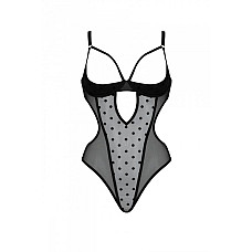 Эротическое боди Passion MARINA BODY, XXL/XXXL, black, с открытыми чашками