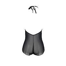 Боди Passion LEAFA BODY black S/M, на завязках, мягкая чашка, низ в виде шортиков