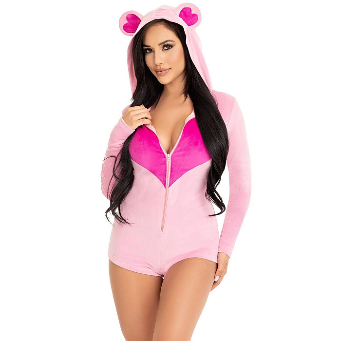 Комбінезон «Солодкий ведмедик» Leg Avenue Sweetheart Bear Velvet Romper XS