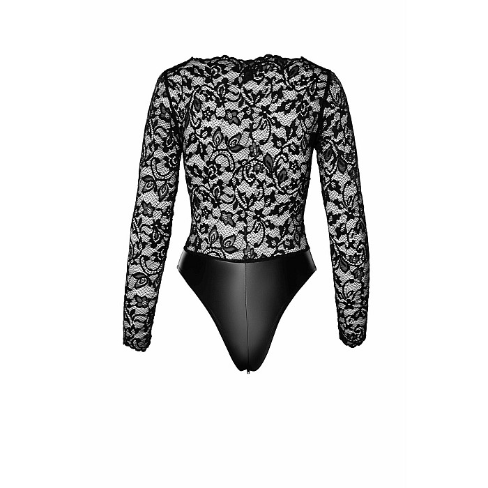 Боді Noir Handmade F296 Psyche bodysuit of lace and wetlook - M