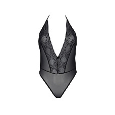 Боди Passion DROSERA BODY black, XXL/XXXL, высокие вырезы, верх на завязках