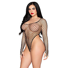 Боді Leg Avenue High-Cut Industrial Net Bodysuit One Size Black
