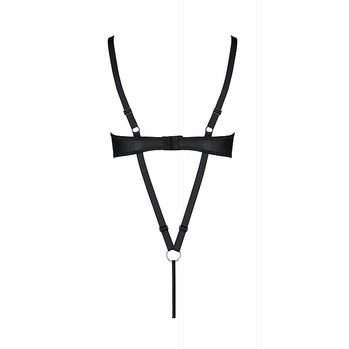 Боди из экокожи Passion CELINE BODY 6XL/7XL black, с доступом, открытый