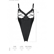 Боди из экокожи Passion CELIN BODY S/M, black, с доступом, открытый