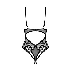 Тедди с доступом Obsessive Blomentis crotchless teddy, XL/2XL, прозрачное, открытая спина, низ-стринги