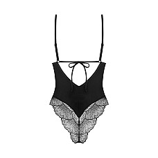 Тедди Obsessive Lobellis teddy, M/L, черное, лиф с мягкой чашкой, открытая спина, низ-стринги