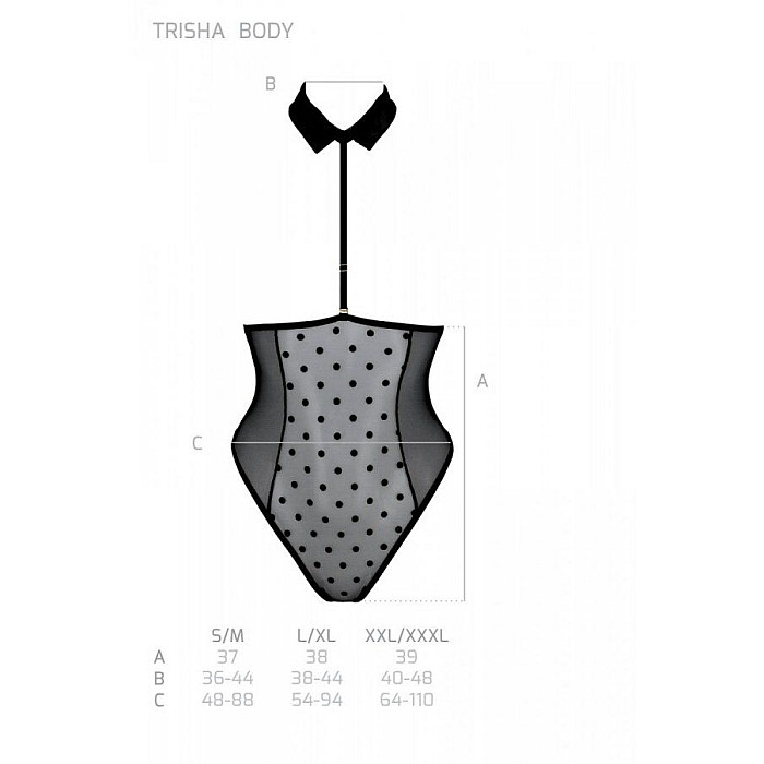 Боді TRISHA BODY black S/M - Passion
