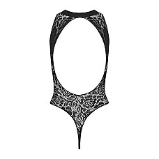 Ажурный бодистокинг с эффектом шнуровки Obsessive B129 teddy black XL/XXL, черный, с доступом