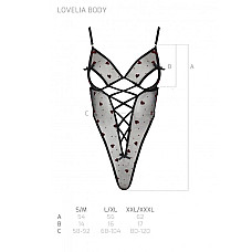 Еротичний боді з малюнком Passion LOVELIA BODY L/XL, black