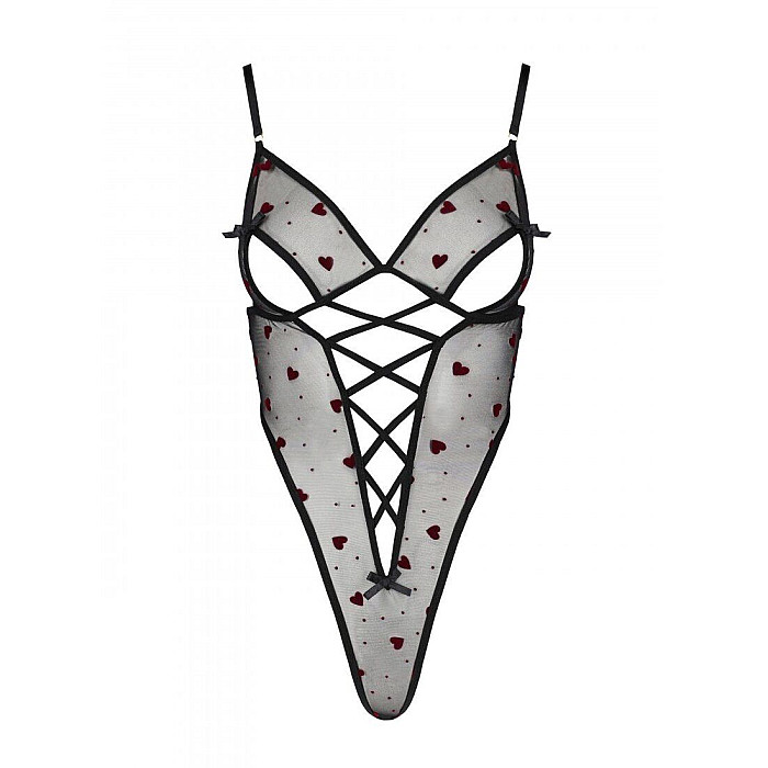 Еротичний боді з малюнком Passion LOVELIA BODY L/XL, black
