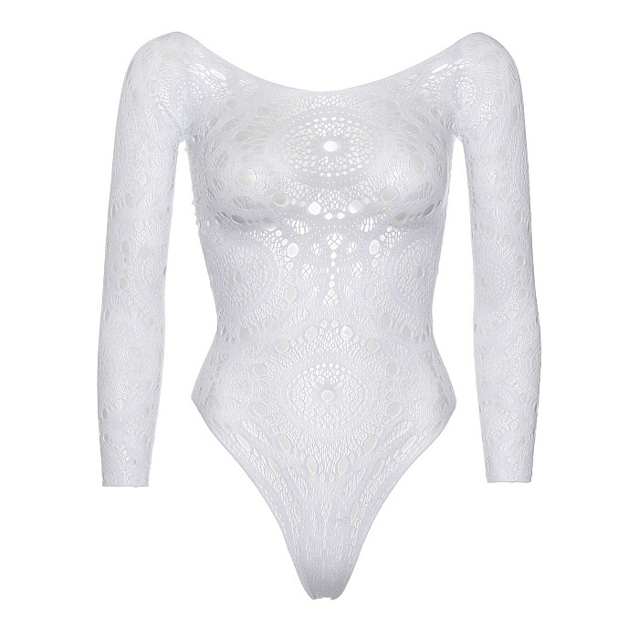 Боді Leg Avenue Snap crotch thong back teddy White M/L