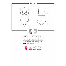 Кружевное боди с доступом Obsessive 818-TED-1 teddy XS/S, черное