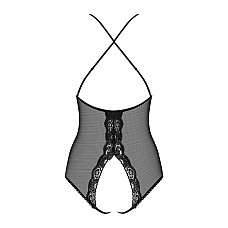 Сетчатое боди с открытыми ягодицами Obsessive 841-TED-1 teddy S/M, черный