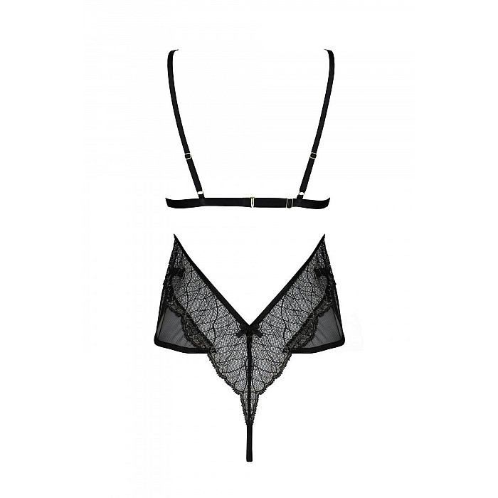 Боди Passion AMBERLY BODY black, L/XL, открытая спина, низ стринги