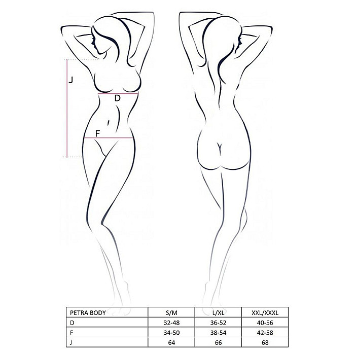 Боді-монокіні Petra Body black S/M — Passion Exclusive, з асиметричним кроєм, відкрите плече