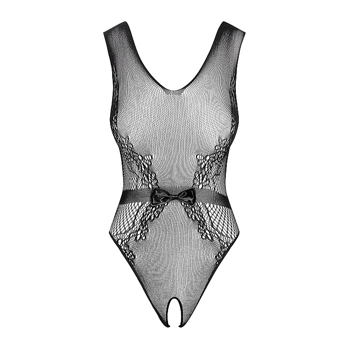Сетчатый бодистокинг с доступом Obsessive B115 teddy S/M/L, черный