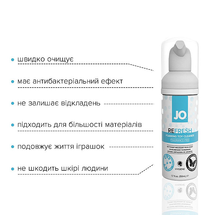 М’яка пінка для очищення іграшок System JO REFRESH (50 мл), дезінфекційна, проникає глибоко