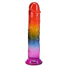 Фаллоимитатор Doc Johnson Crystal Jellies - 8.5 Inch Сlassic Dong - Rainbow