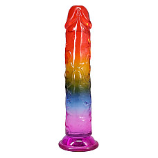 Фаллоимитатор Doc Johnson Crystal Jellies - 8.5 Inch Сlassic Dong - Rainbow