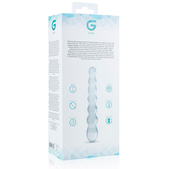 Скляний дилдо у вигляді намистин Gildo Glass Dildo No. 19
