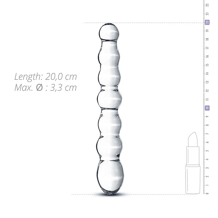 Скляний дилдо у вигляді намистин Gildo Glass Dildo No. 19