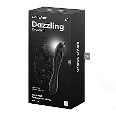 Двусторонний стеклянный дилдо Satisfyer Dazzling Crystal 1 Black, очень прочный, без стоппера