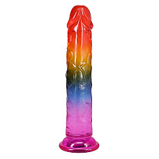 Фаллоимитатор Doc Johnson Crystal Jellies - 7.5 Inch Dong - Rainbow