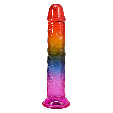 Фаллоимитатор Doc Johnson Crystal Jellies - 7.5 Inch Dong - Rainbow