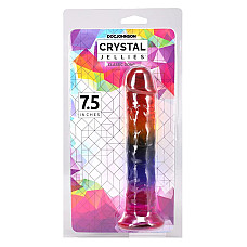 Фаллоимитатор Doc Johnson Crystal Jellies - 7.5 Inch Dong - Rainbow