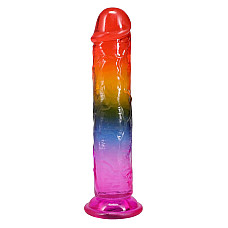 Фаллоимитатор Doc Johnson Crystal Jellies - 7.5 Inch Dong - Rainbow