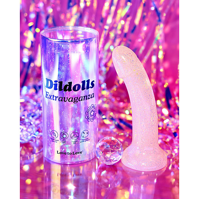 Дилдо с блестками Love To Love DILDOLLS - EXTRAVAGANZA, ультрамягкий