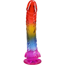 Фалоімітатор Doc Johnson Crystal Jellies - 9.5 Inch Dildo - Rainbow