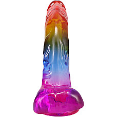Фалоімітатор Doc Johnson Crystal Jellies - 9.5 Inch Dildo - Rainbow