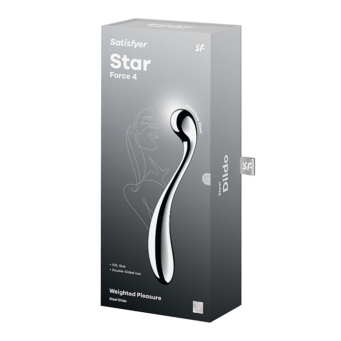 Металлический дилдо Satisfyer Star Force 4, двусторонний, можно нагревать и охлаждать, очень тяжелый