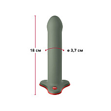 Фалоімітатор Fun Factory MAGNUM, оливковий, дуже гнучкий, довжина 18,3 см, діаметр 3,7 см