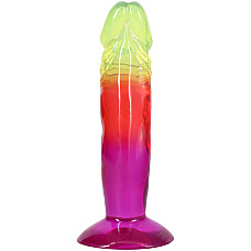 Дилдо Doc Johnson Crystal Jellies - 6.5 Inch Classic Dong - Rainbow