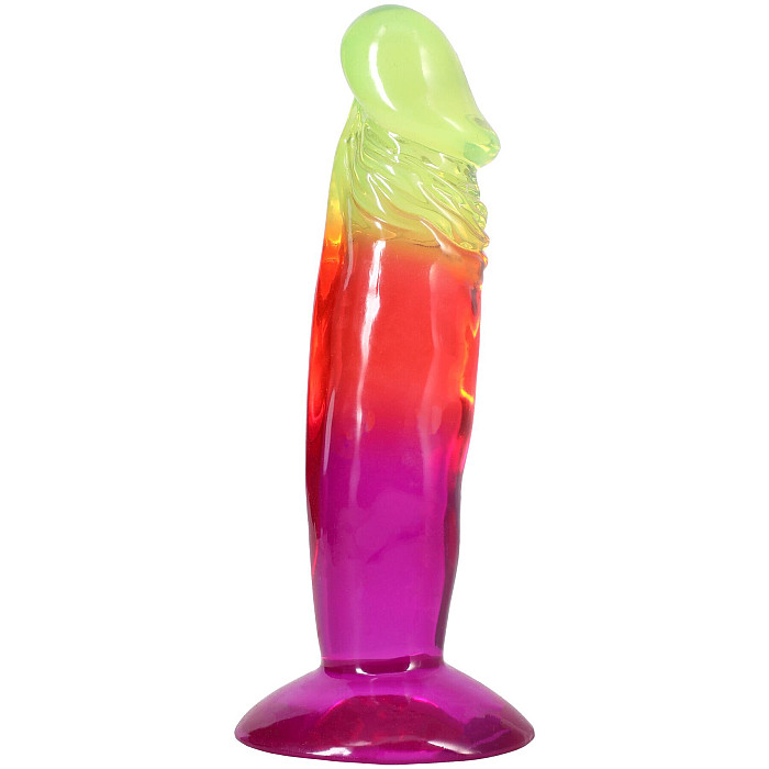 Фаллоимитатор Doc Johnson Crystal Jellies - 6.5 Inch Classic Dong - Rainbow