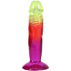 Дилдо Doc Johnson Crystal Jellies - 6.5 Inch Classic Dong - Rainbow