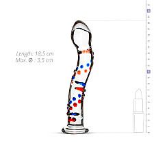 Стеклянный дилдо с изгибами и рисунком Gildo Glass Dildo No. 3