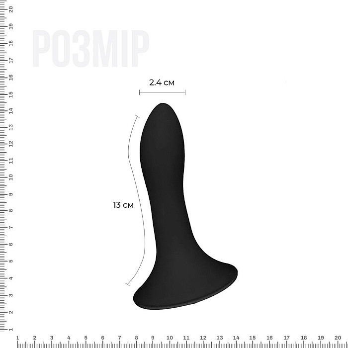 Дилдо з присоскою Adrien Lastic Hitsens 5 Black, відмінно для страпона, діаметр 2,4 см, довжина 13см