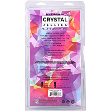 Фалоімітатор Doc Johnson Crystal Jellies - 8 Inch Realistic Cock with Balls- Teal