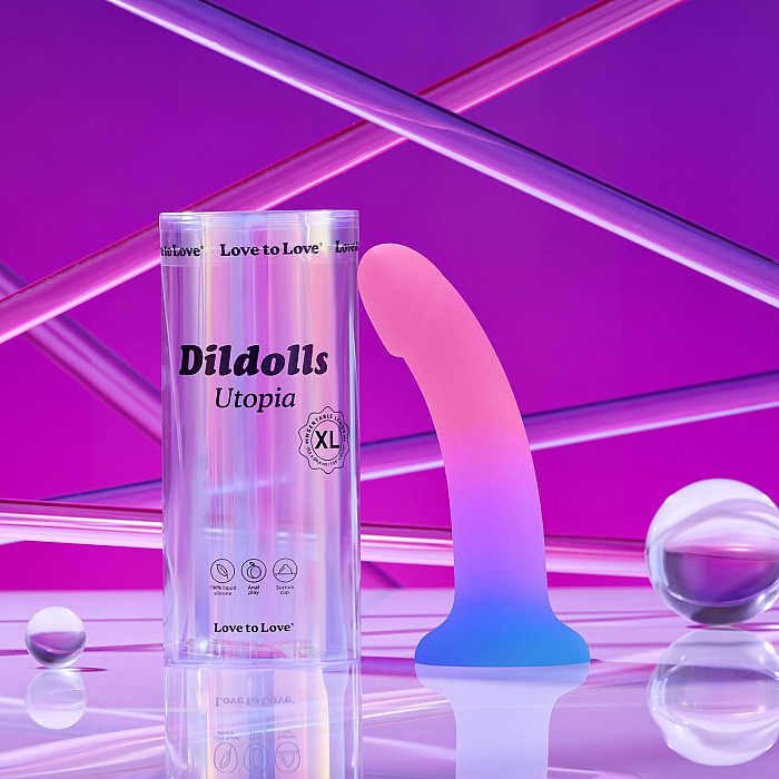 Дилдо з кольоровим градієнтом Love To Love DILDOLLS - UTOPIA XL ультрам'який