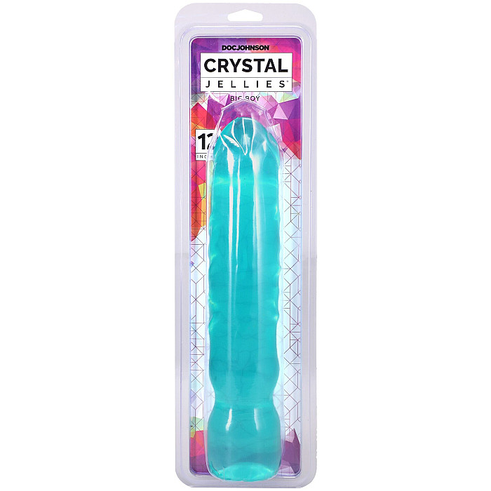 Фалоімітатор Doc Johnson Crystal Jellies - 12 Inch Big Boy - Teal